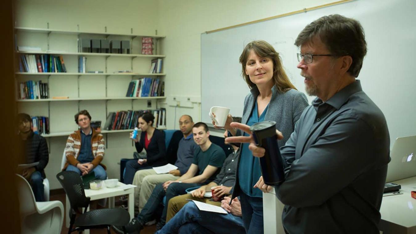 Researchers at a Carl Sagan Institute coffee hour